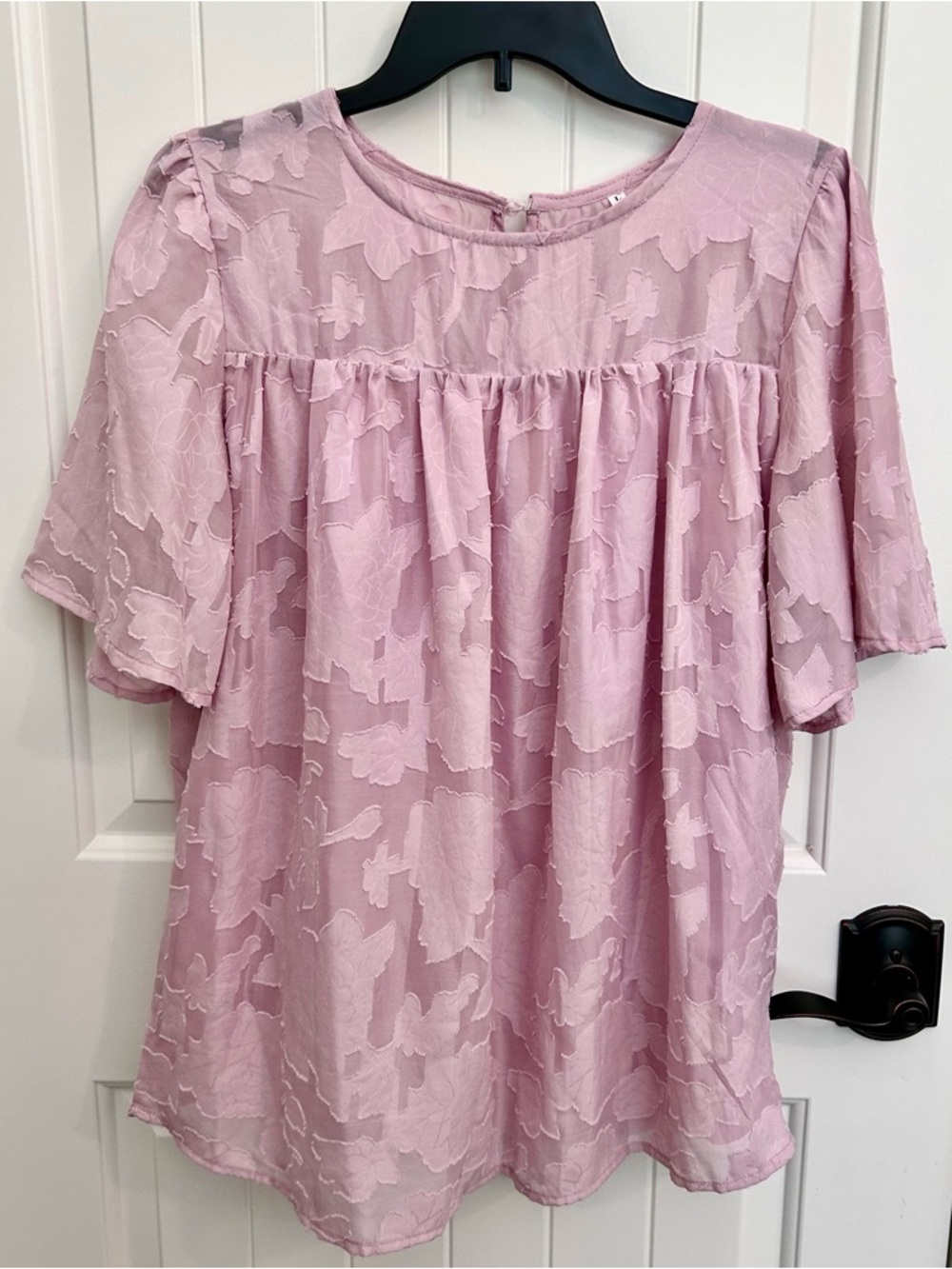 Light Pink Floral Texture Women's Blouse